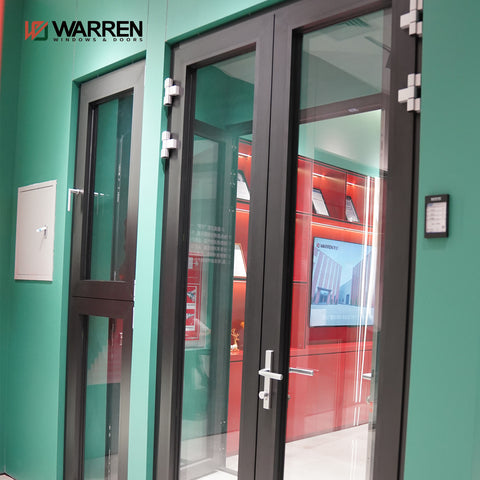 Modern Indoor Aluminium French Casement Swing Glass Door Internal Glass Walls Divider Interior Metal Framed French Doors