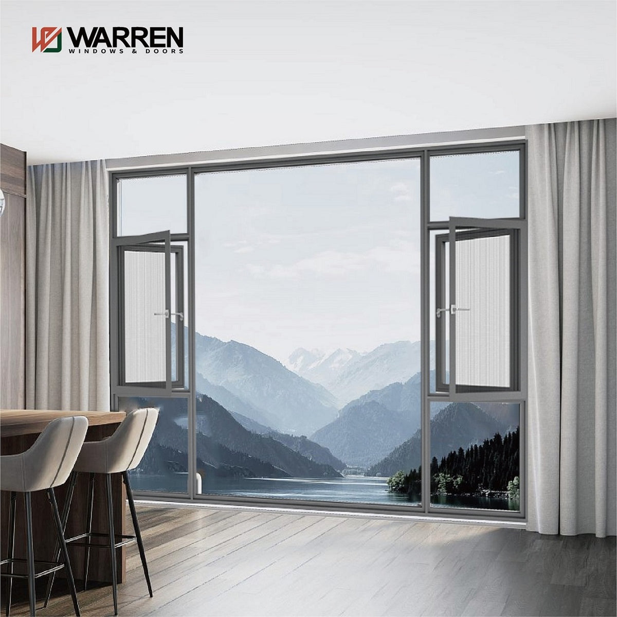 New Model Customized Soundproof Waterproof Aluminum Window Screen Window Frame Aluminum Windows