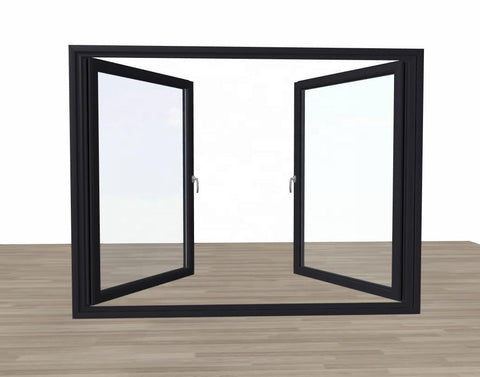 Warren black and red series 112*34 casement door aluminium 6060-T66 double glass with 3mm factory sale