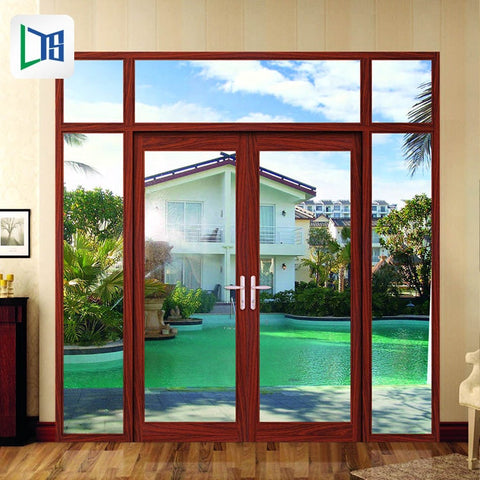 Warren black and red series 112*34 casement door aluminium 6060-T66 double glass with 3mm factory sale
