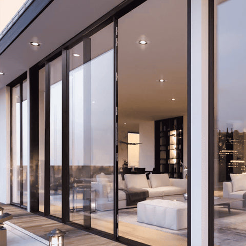 Warren new design tempered soft closing frameless aluminum interior noiseless sliding door Thermal break double large glass slidingdoor