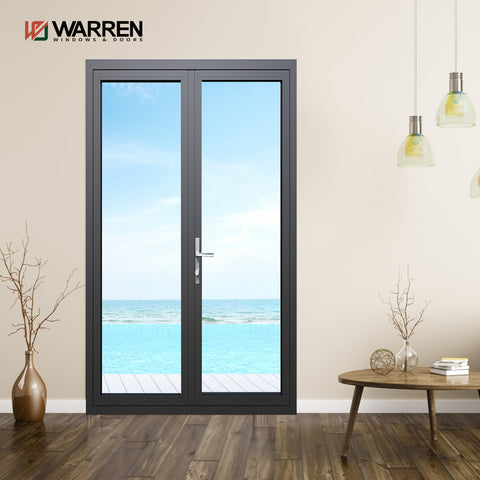 Swing Door Exterior Narrow Thin Aluminium Frame Casement Doors Entry Door