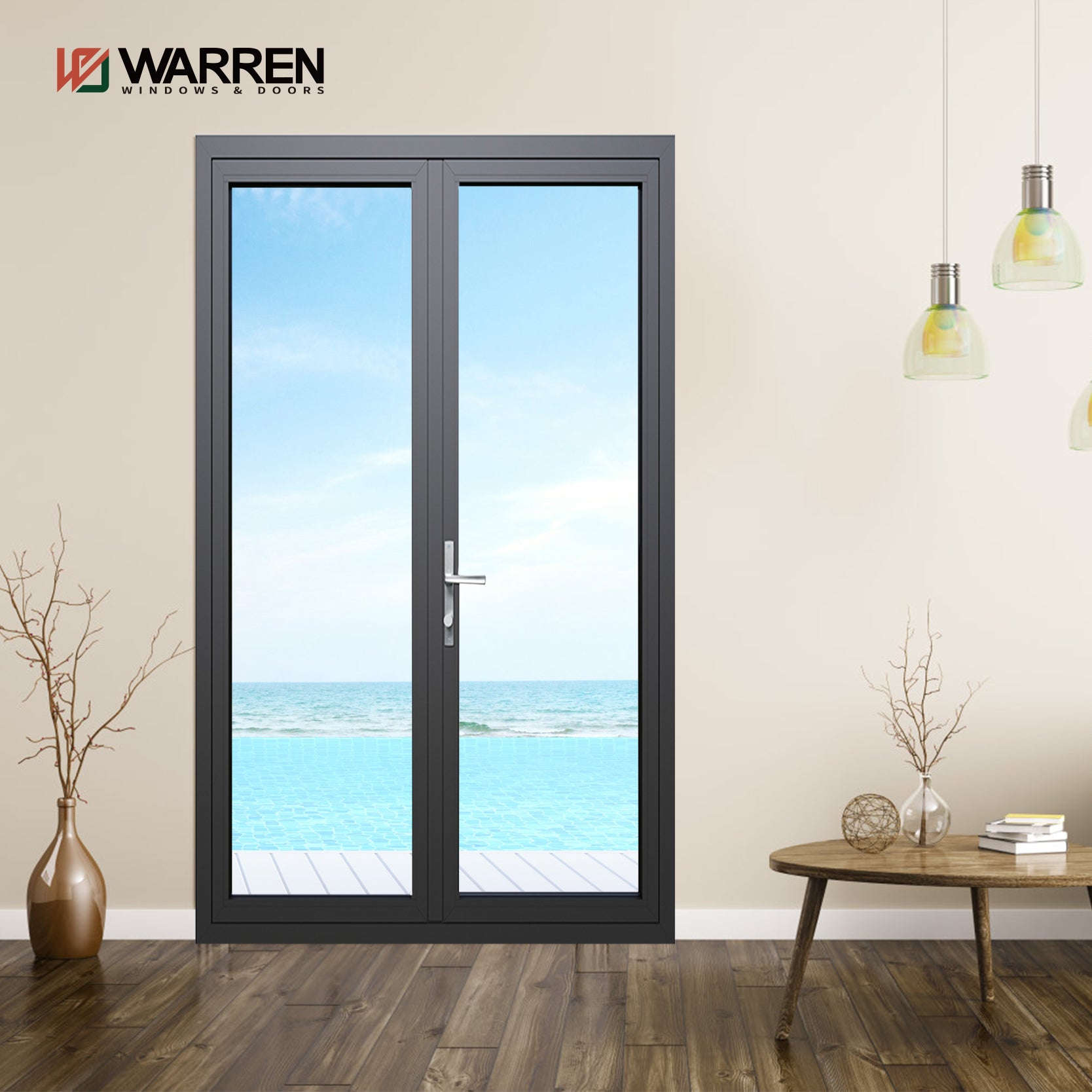 Aluminium Glass Casement Doors Thermal Break French Door Patio French Door For House