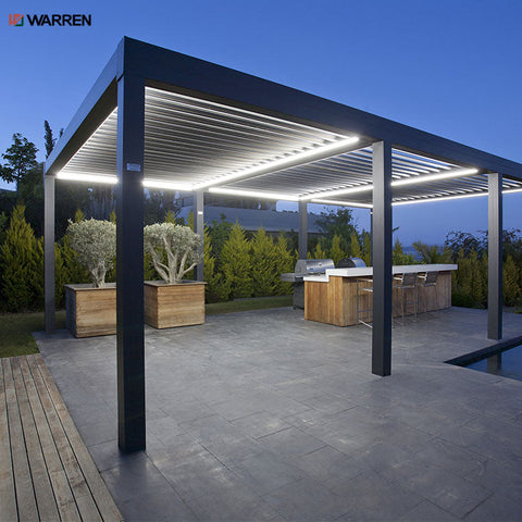 Warren aluminum techos para patios retractable louvred roof pergola